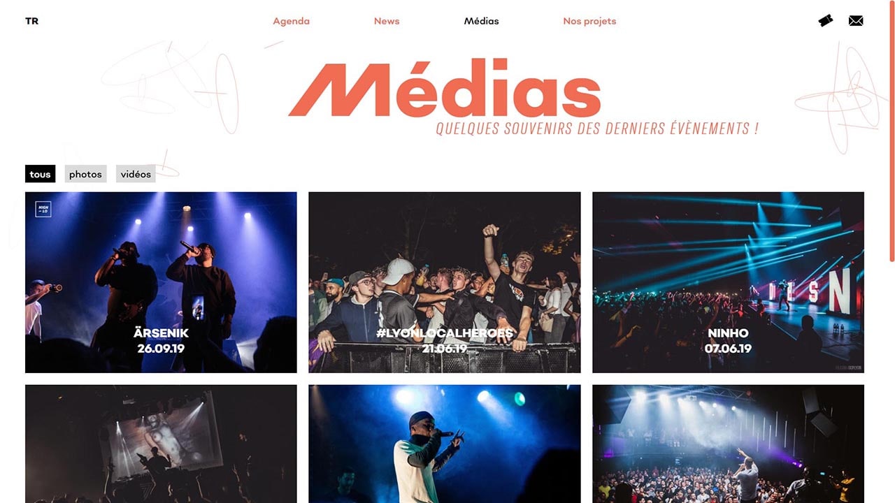 Totaal Rez medias page screenshot